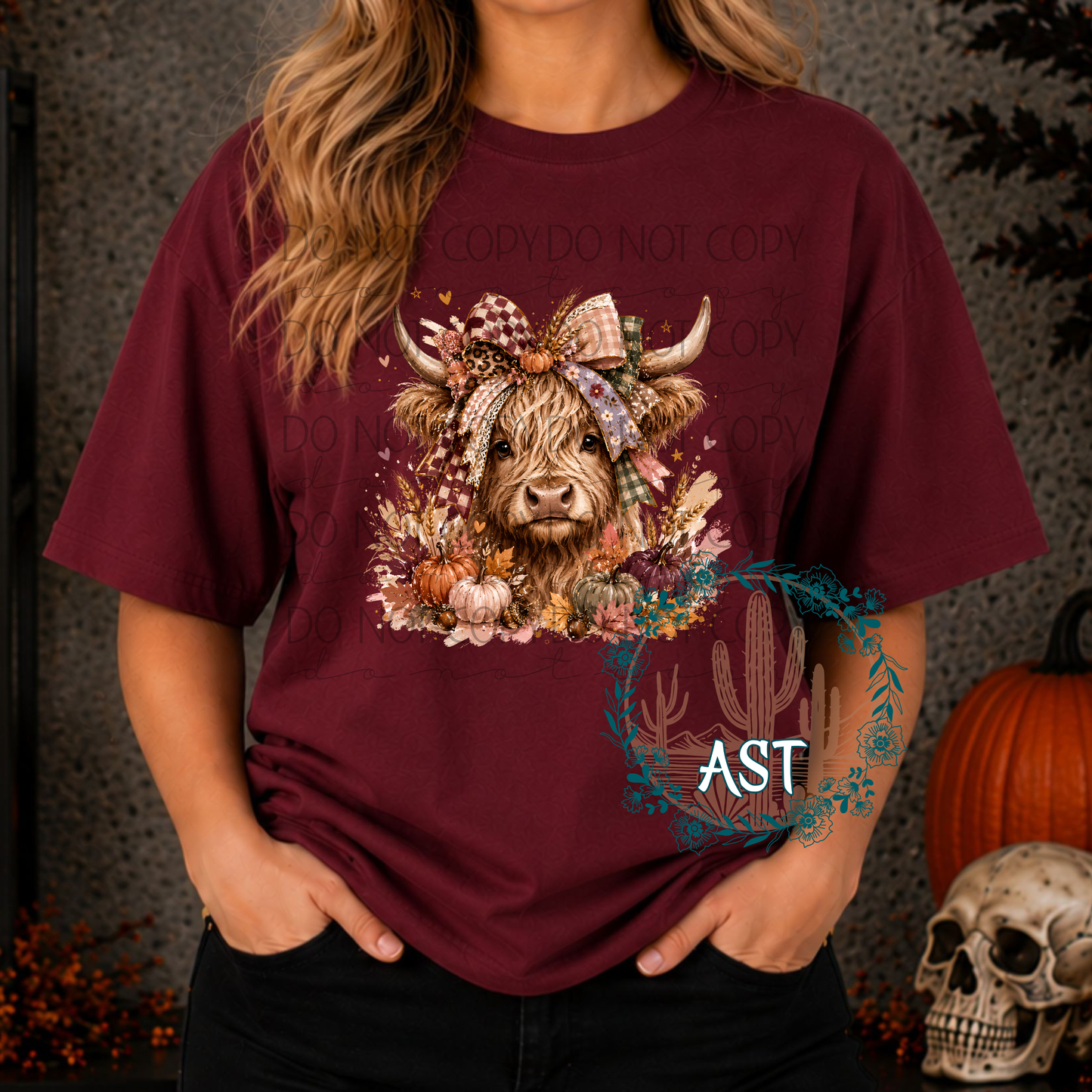 Fall Highland Cow Tee